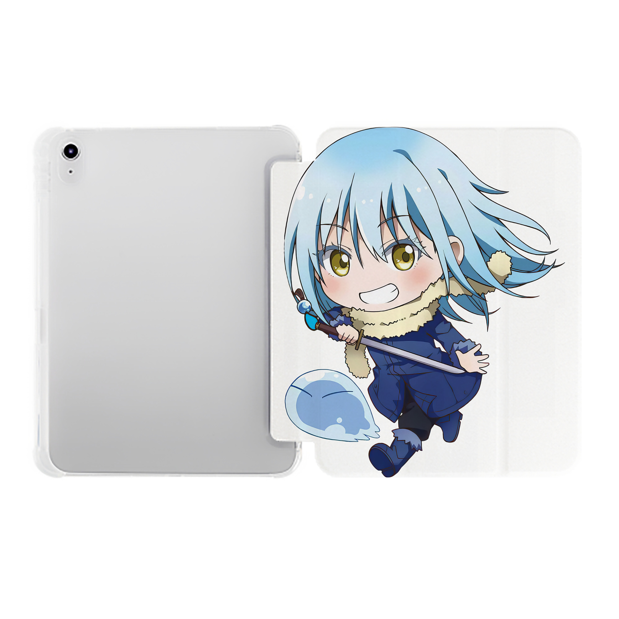 （画像用） 転スラ Regarding Reincarnated to Slime IPad ケース ペン収納付き 三つ折りスタンド PUレザー×シリコン 対応機種9.5/10.5/10.9インチ